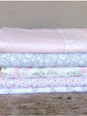 5 Vintage Laura Ashley Cotton FLAT Sheets